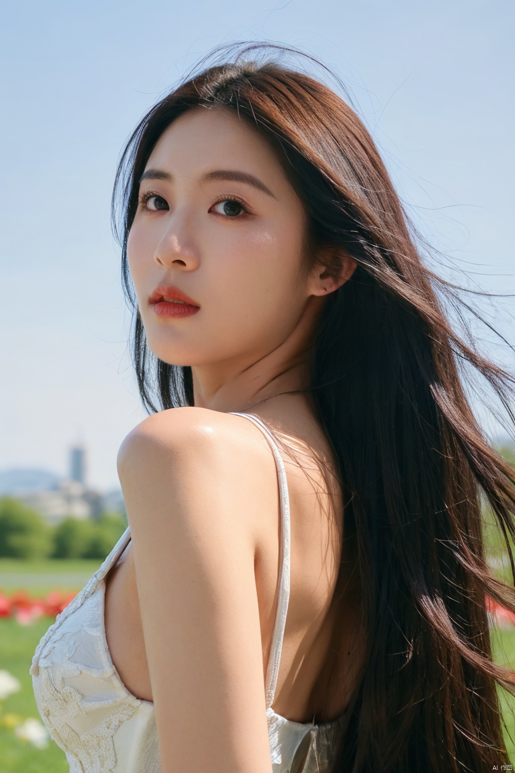 cinematic photo official art,unity 8k wallpaper,ultra detailed,aesthetic,masterpiece,best quality,photorealistic,entangle,mandala,tangle,entangle,1girl,cowboy shot,ecstasy of flower,dynamic angle,the most beautiful form of chaos,elegant,a brutalist designed,vivid colours,romanticism,atmospheric . 35mm photograph,film,bokeh,professional,4k,highly detailed,skin detail realistic,ultra realistic,long hair,black hair,straight hair,eyes detail,brown eyes,light in eyes,Easterners,