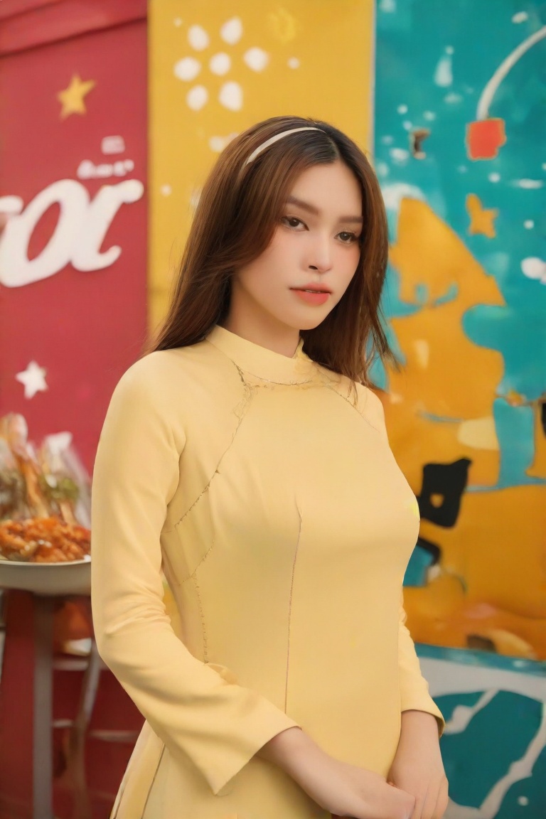 A girl which could suggest a creative or rebellious personality. The presence of the colorful background may indicate a se...