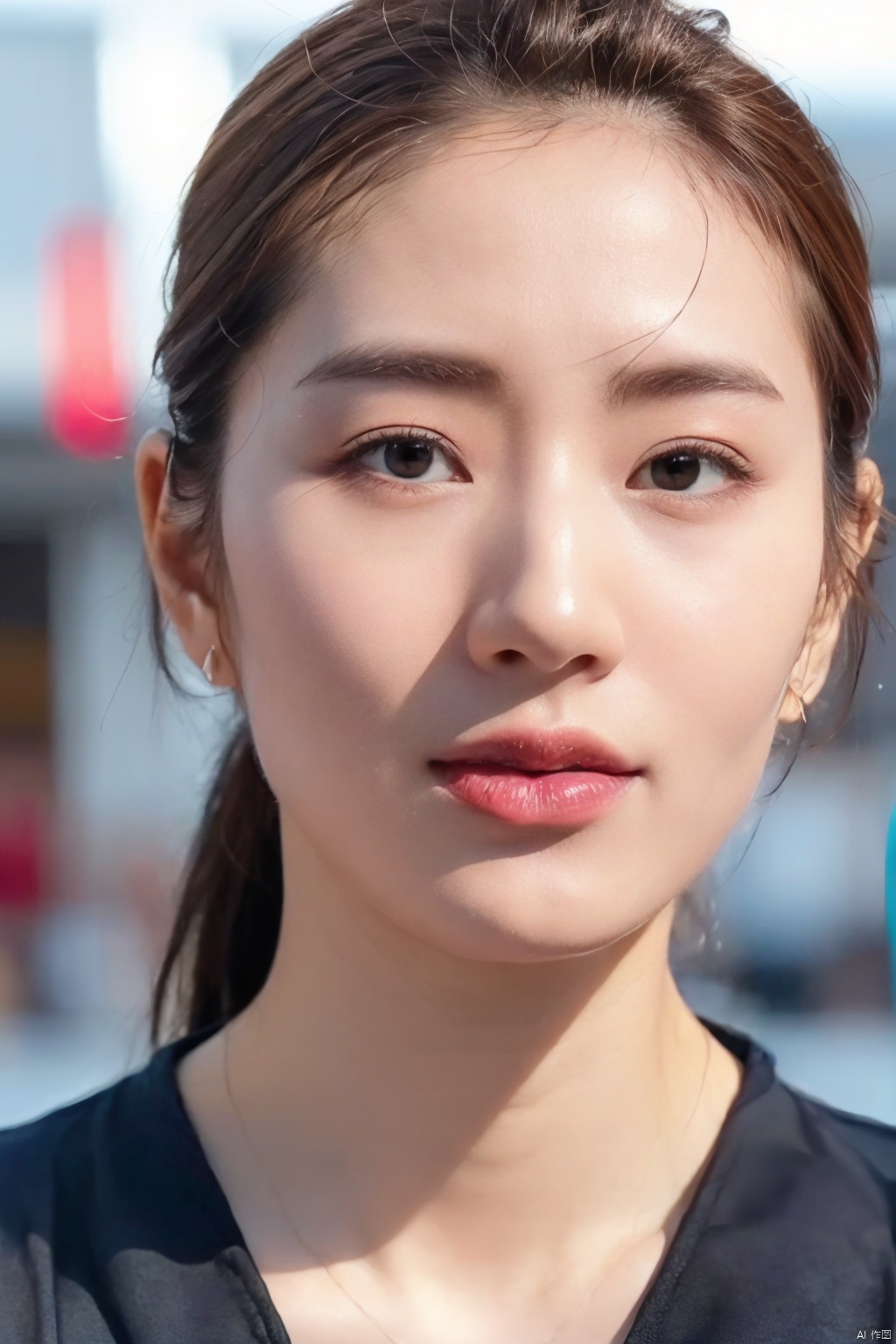 (RAW photo, 4k, realistic, exquisitely detailed skin),masterpiece,best quality,unity 8k wallpaper,ultra detailed,cinematic look,natural skin texture,extremely realistic skin texture,finely detailed face,(film grain:1.2),cinematic angle,Fujifilm XT3,,(highlydetailed),(bright scene),(street corner),(1girl),(detailed lighting),(contrast),(mysterious atmosphere),,vivid illumination,,masterful technique,,harmonious composition,,immersive atmosphere,,stunning visuals,
