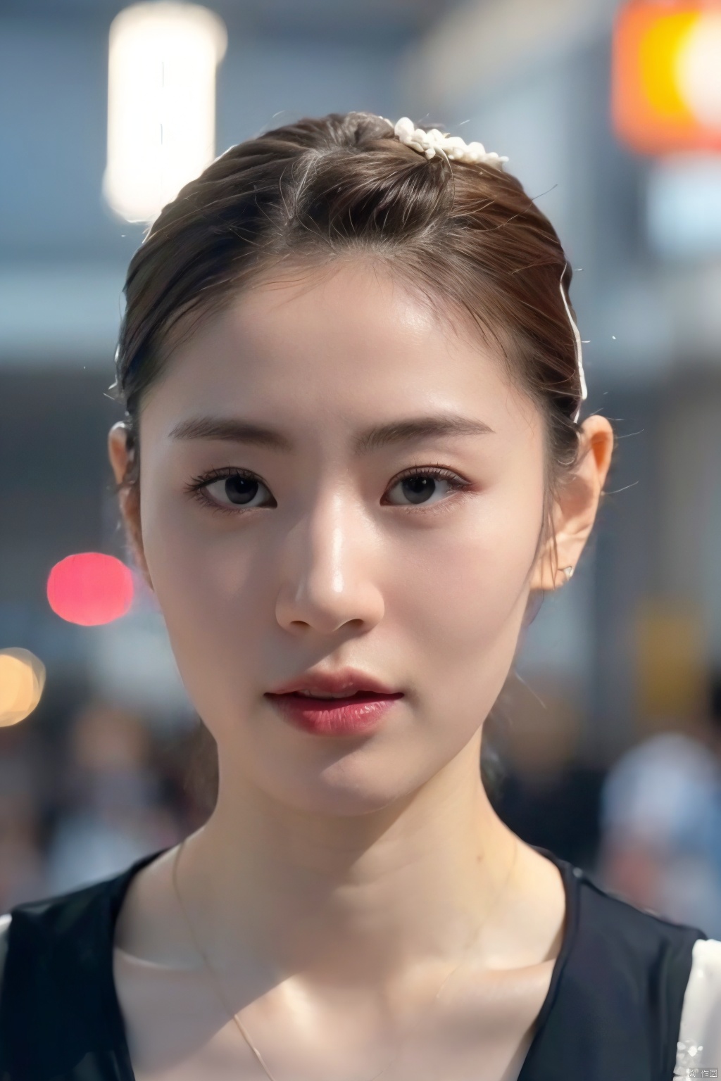 (RAW photo, 4k, realistic, exquisitely detailed skin),masterpiece,best quality,unity 8k wallpaper,ultra detailed,cinematic look,natural skin texture,extremely realistic skin texture,finely detailed face,(film grain:1.2),cinematic angle,Fujifilm XT3,,(highlydetailed),(bright scene),(street corner),(1girl),(detailed lighting),(contrast),(mysterious atmosphere),,vivid illumination,,masterful technique,,harmonious composition,,immersive atmosphere,,stunning visuals,
