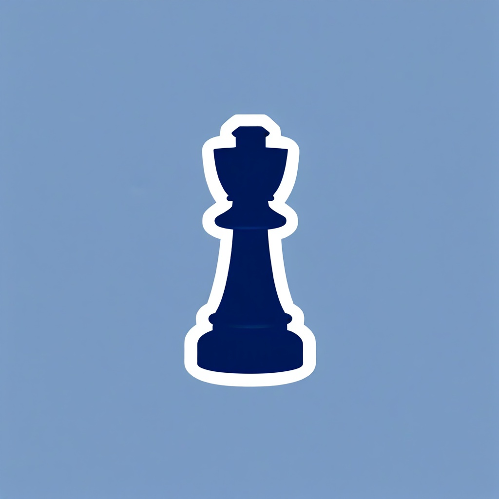 Flat design line logo, chess piece, sophisticated, plaid, simple minimal line, using navy blue primary color and a pop of green, white background, memorable, award winning, hyper realistic