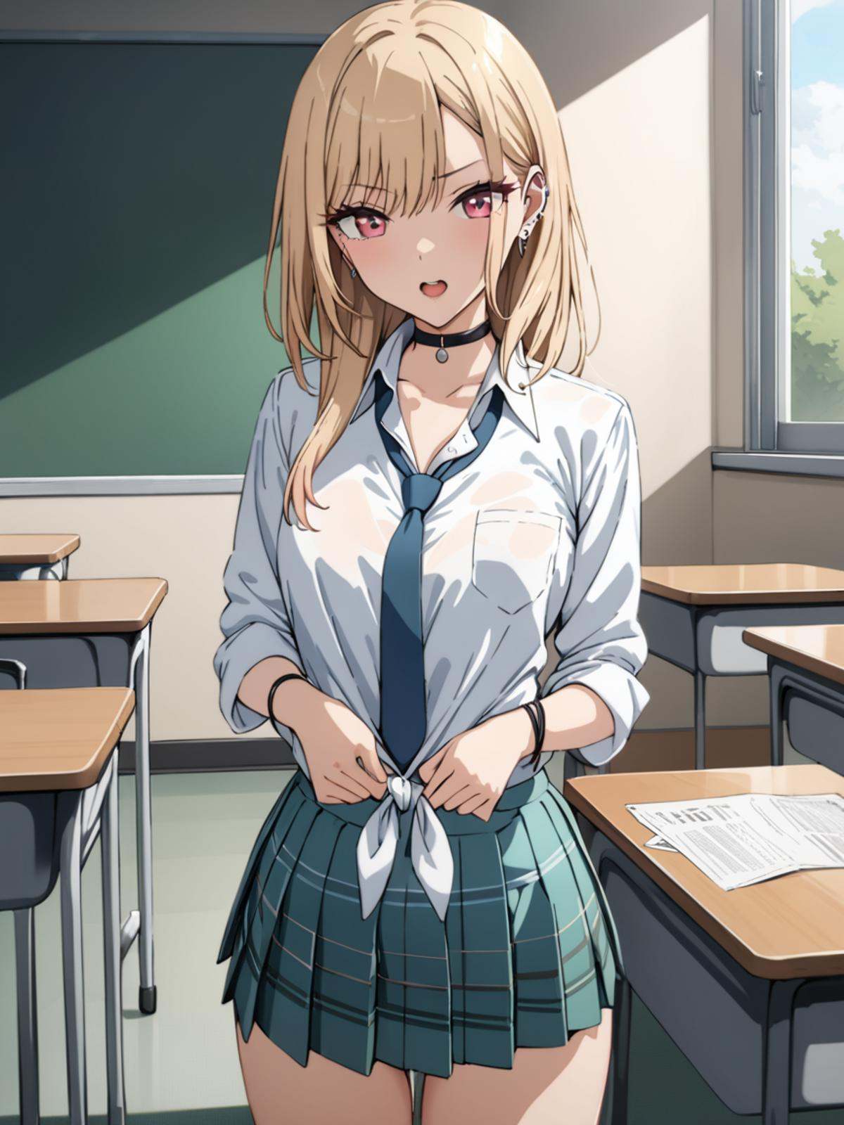 cowboy shot,  classroom,  kitagawa marin on Tensor.Art