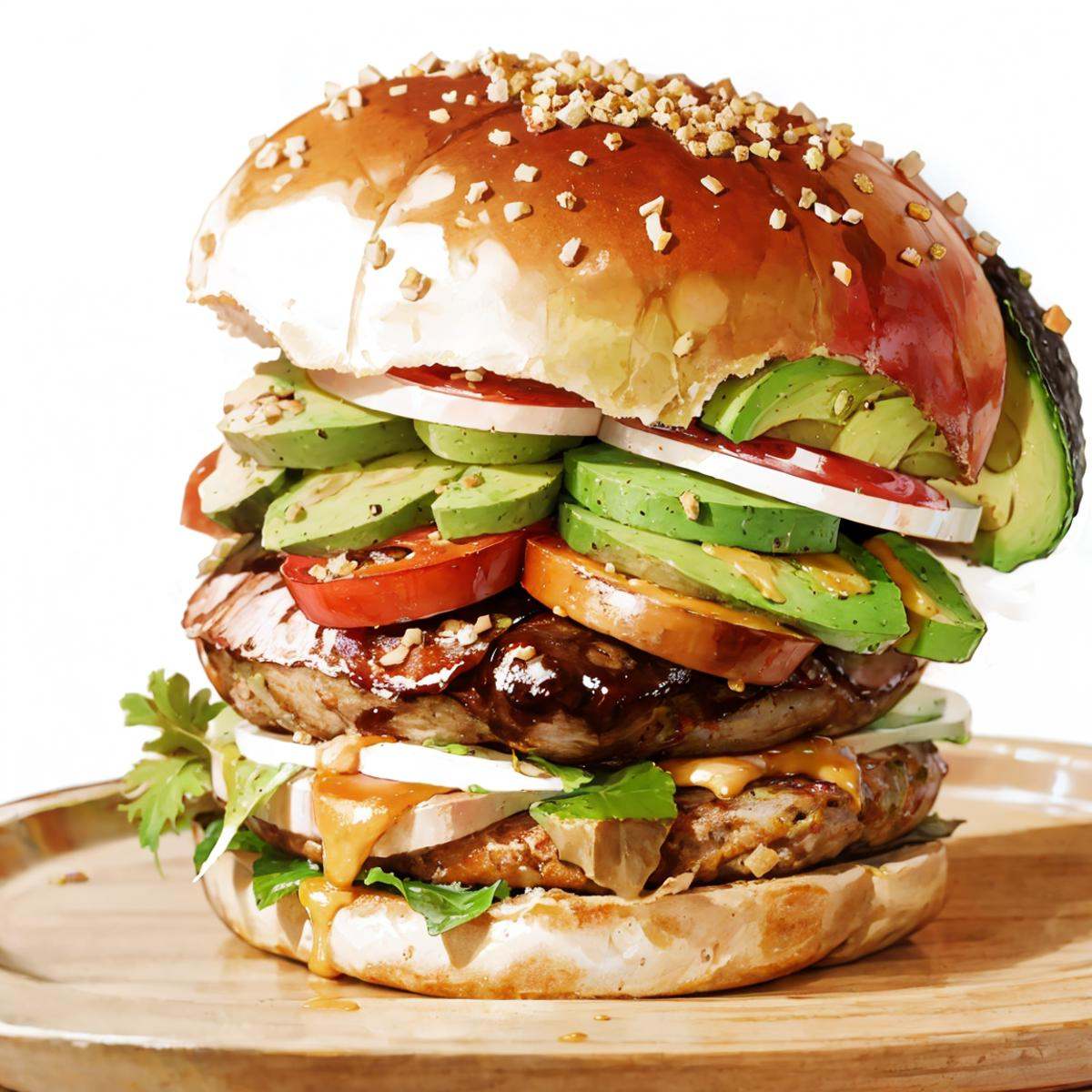 hamburger with avocado,  (avocado: 1.2) on Tensor.Art