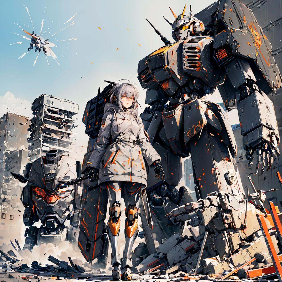 winter,  japanese anime style,  armored-core on Tensor.Art
