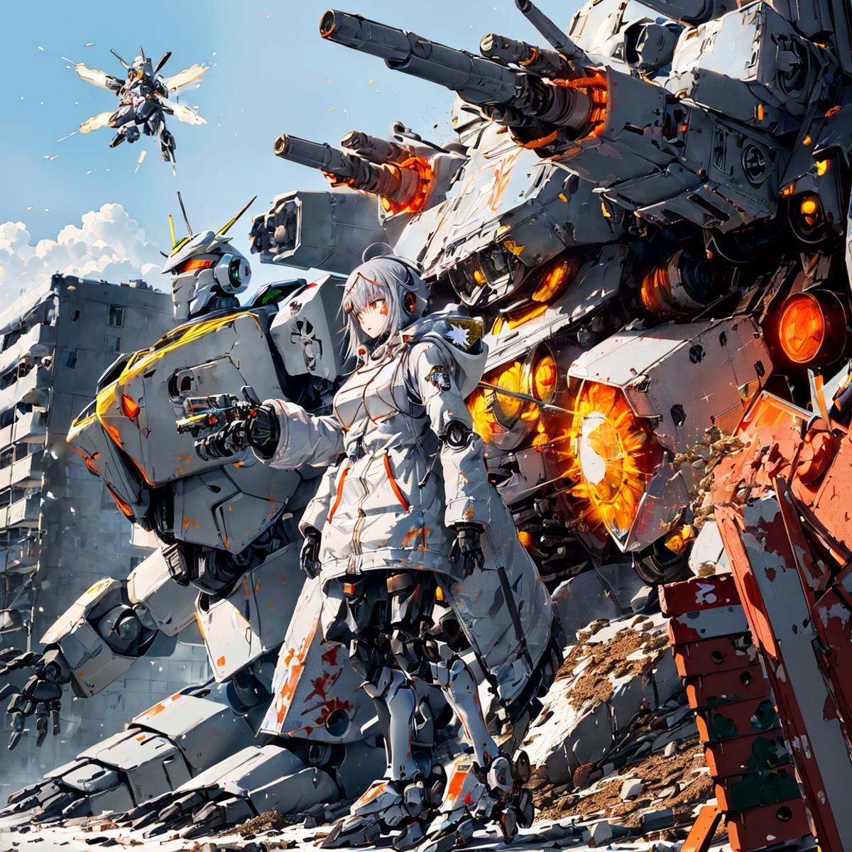 winter,  japanese anime style,  armored-core on Tensor.Art