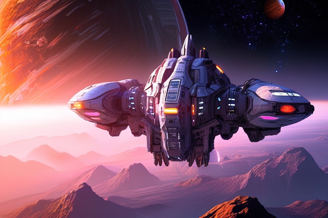 outerspace,  cinematic lighting,  spaceship by theway2377 on Tensor.Art