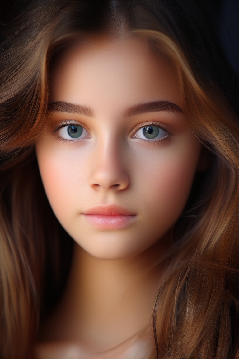 16 years old beauty close-up portrait photo, makeup, 8k uhd, high quality, dramatic, cinematic,noc-portrait