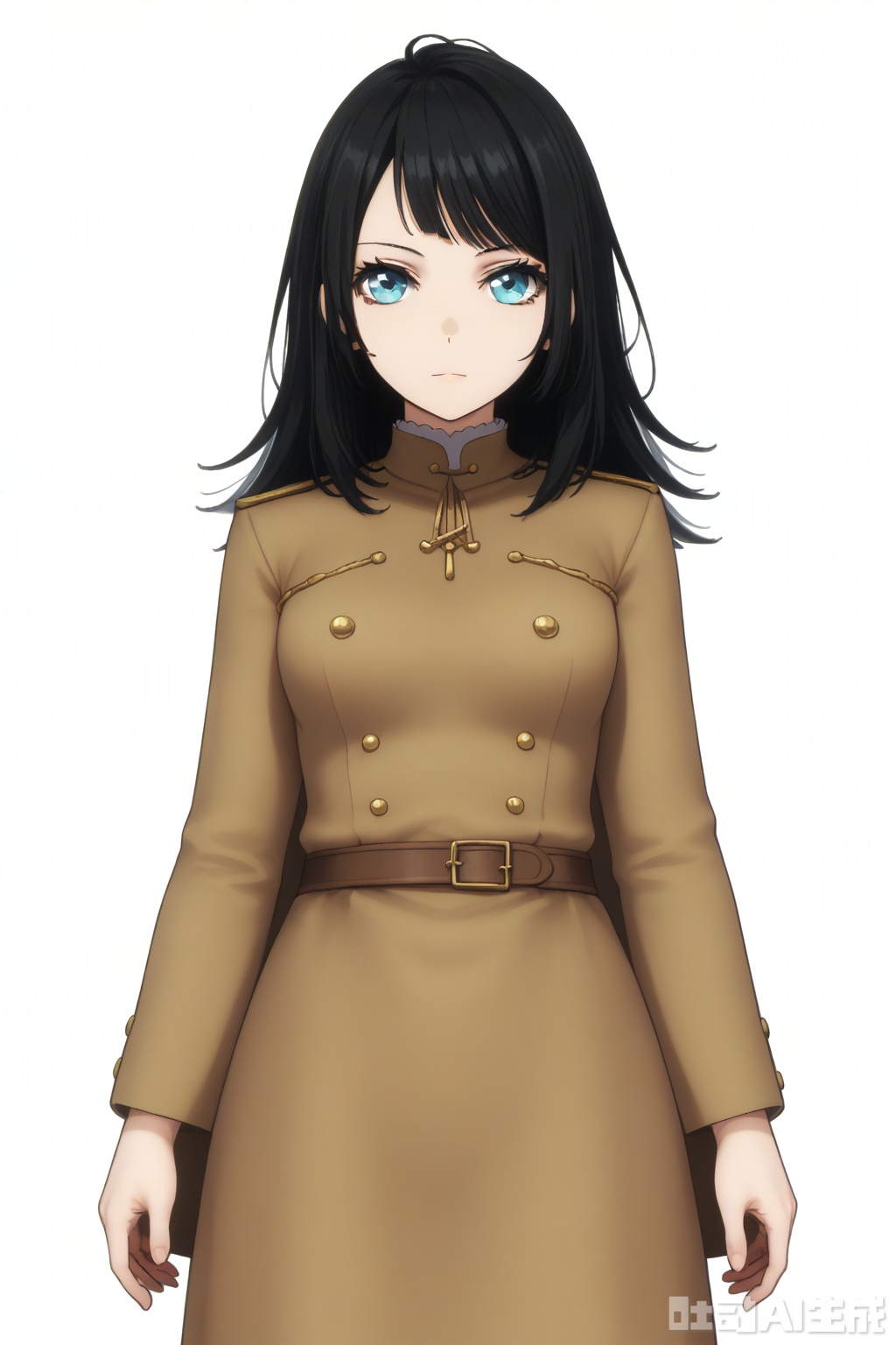 masterpiece, best quality,solo,((white background:1.2)),simple background,
looking at viewer,umirin,black hair,blue eyes