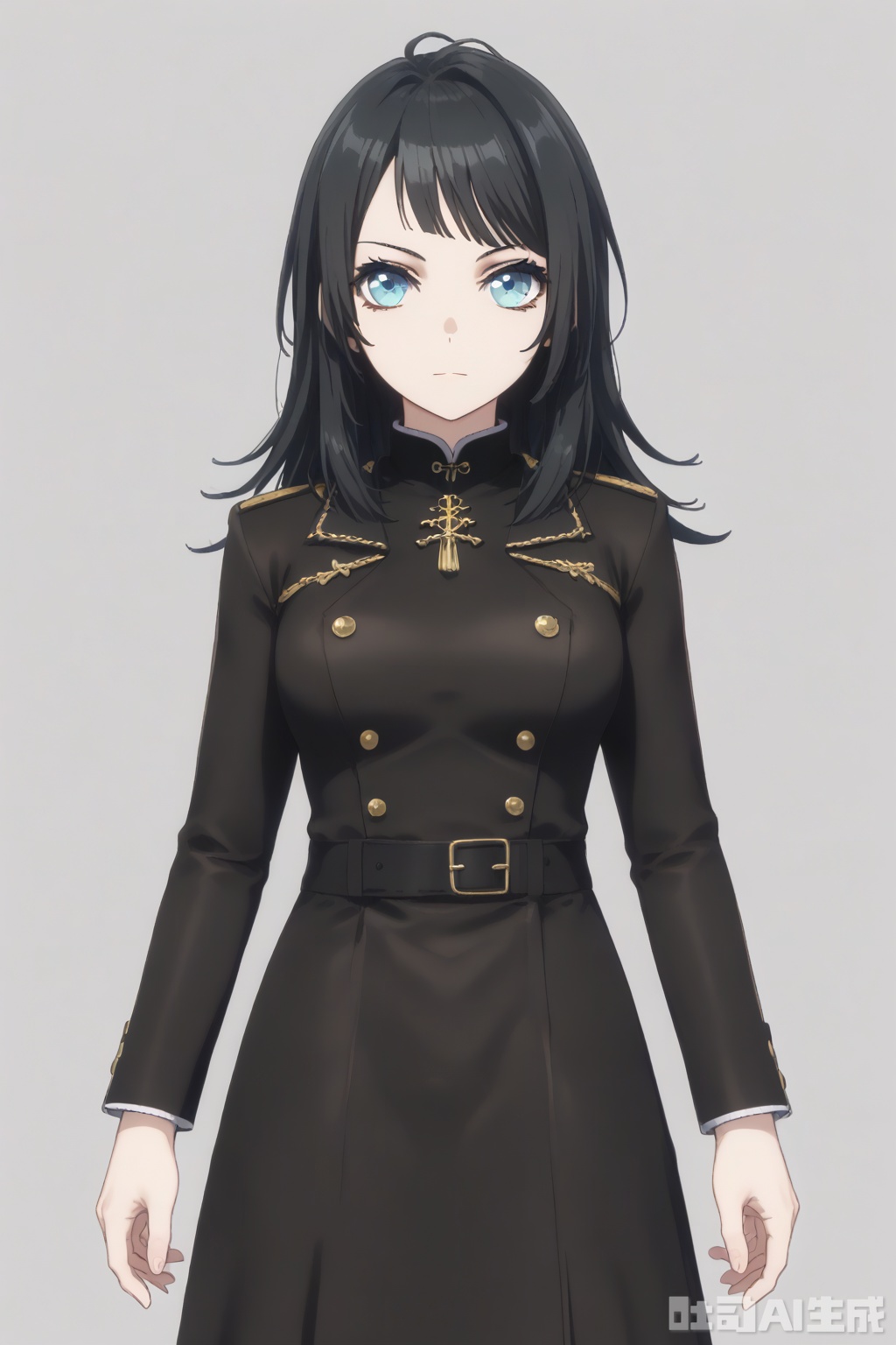 masterpiece, best quality,solo,((white background:1.2)),simple background,
looking at viewer,umirin,black hair,blue eyes