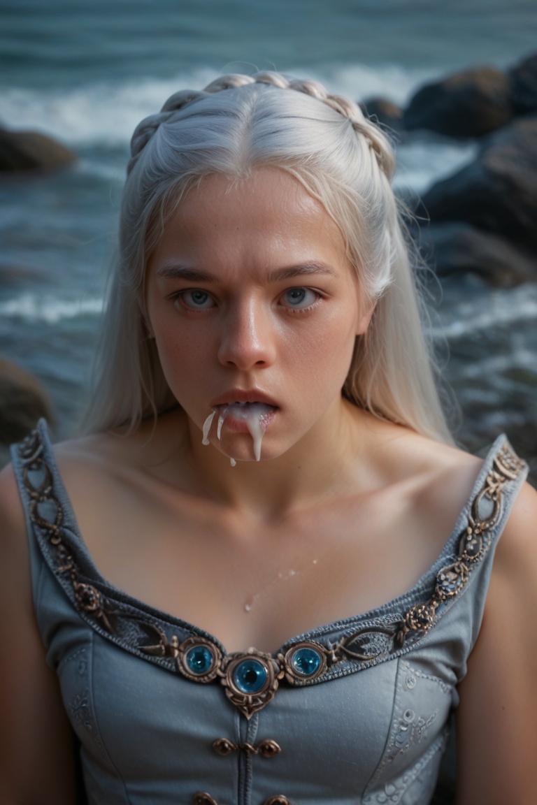 Cum in mouth,  Front view,  Silver hair on Tensor.Art