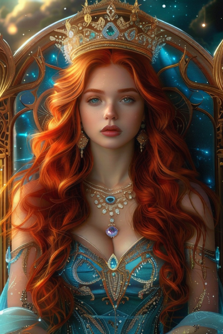 ((Close-up portrait) ),  (RAW Photo) ,  Stunning portrait of the beautiful Queen of the Cosmos by Imageized on Tensor.Art