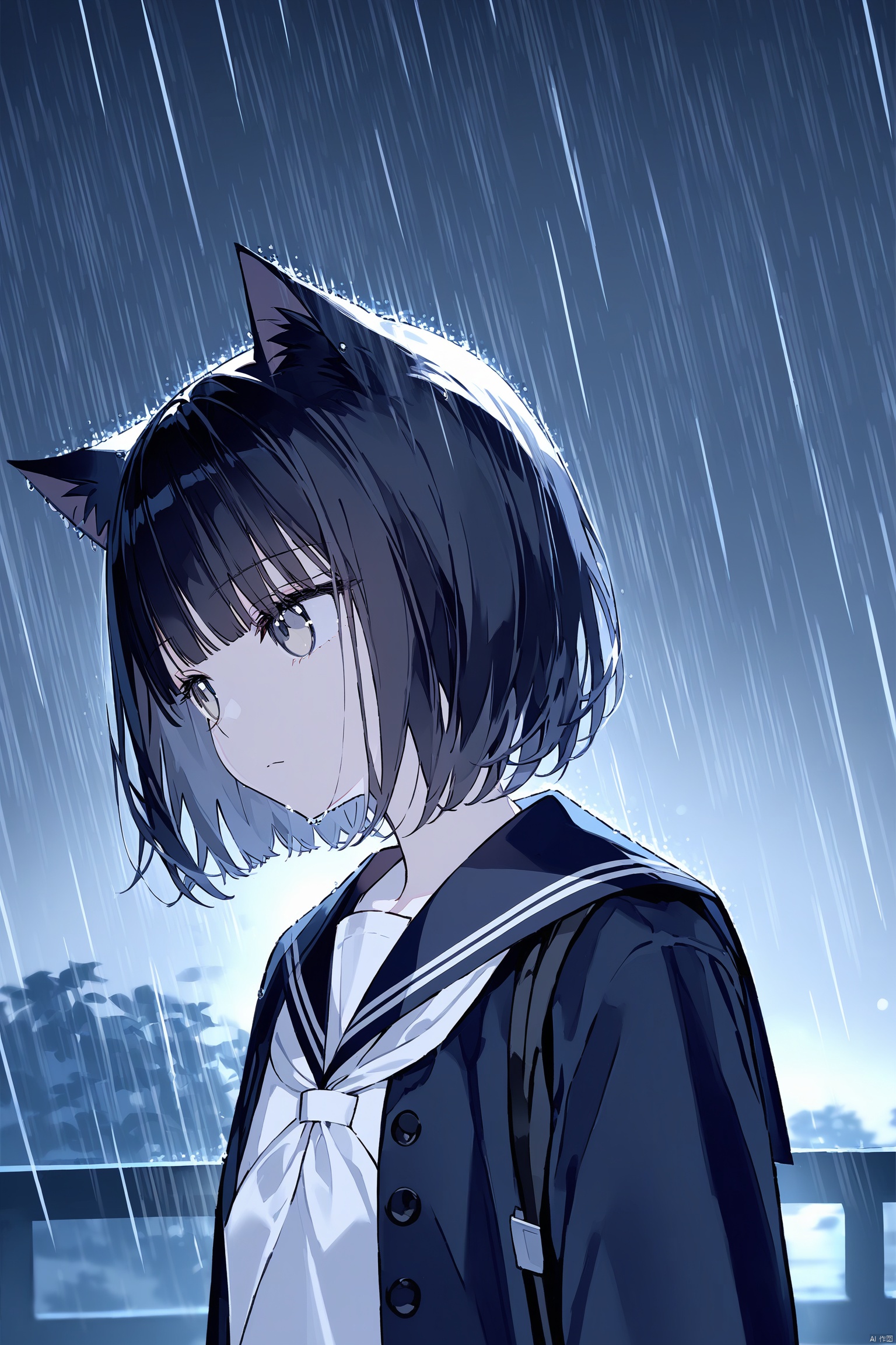 animal_ears,  1girl,  black_hair by 叫我浅笑大人就好了 on Tensor.Art