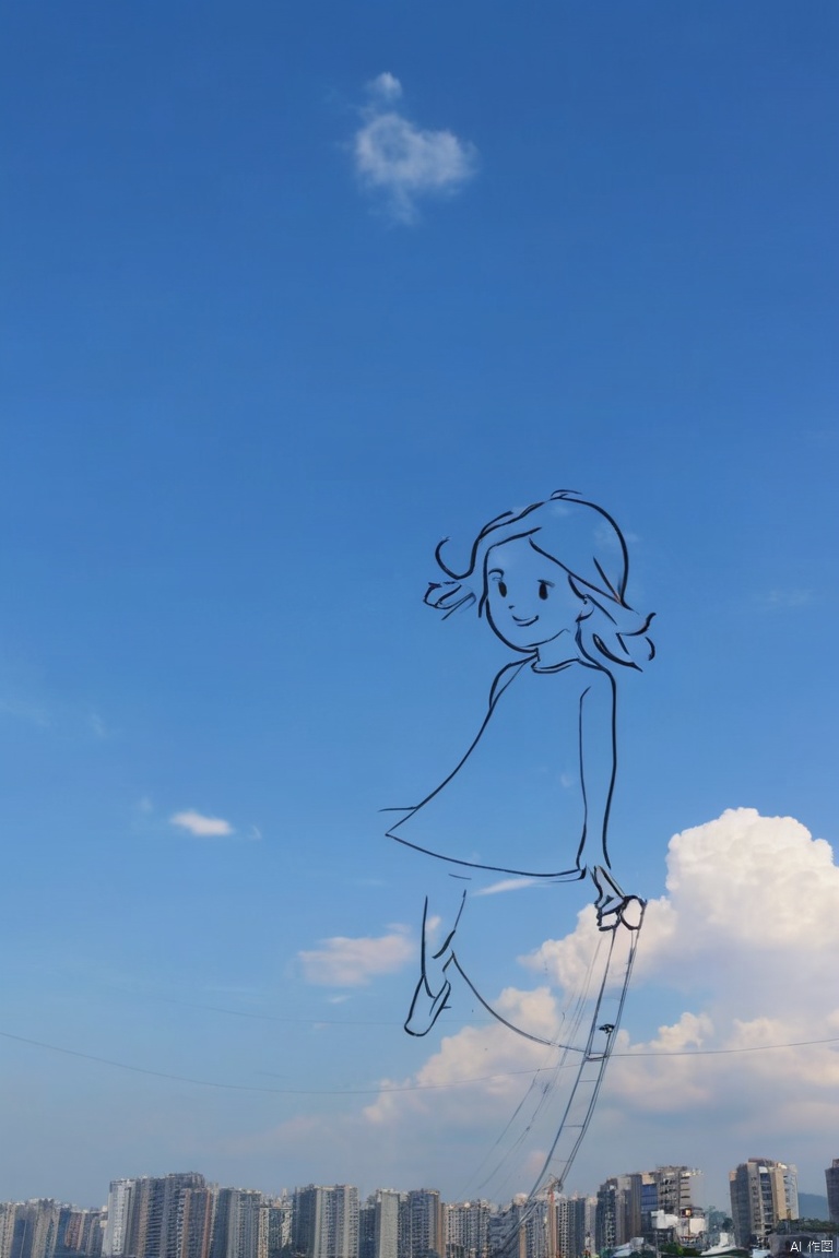 1girl,line art,sky,

(masterpiece:1.5),