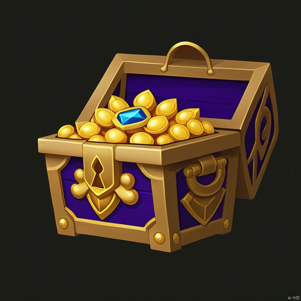 Game props. A beautiful Dragon King treasure chest with fantastic design