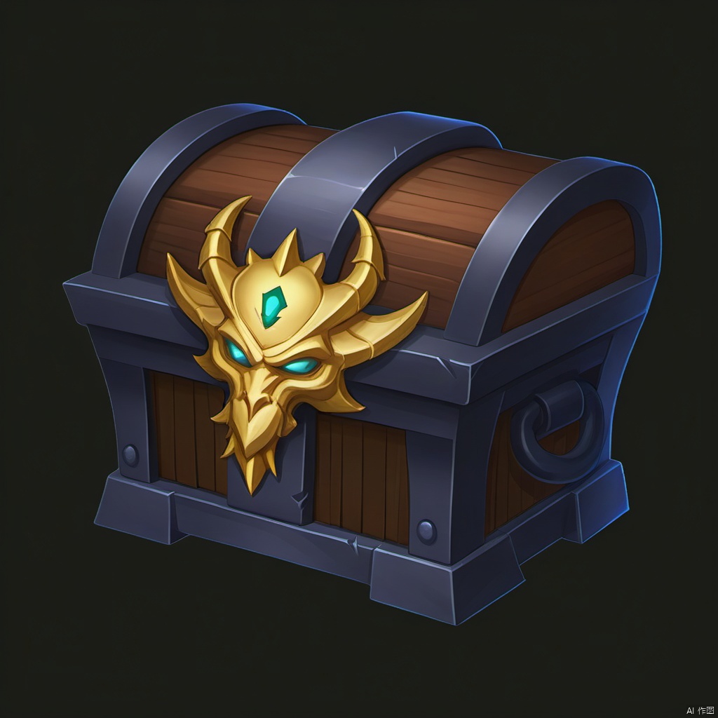 Game props. A beautiful dragon's head treasure chest, fantastic design