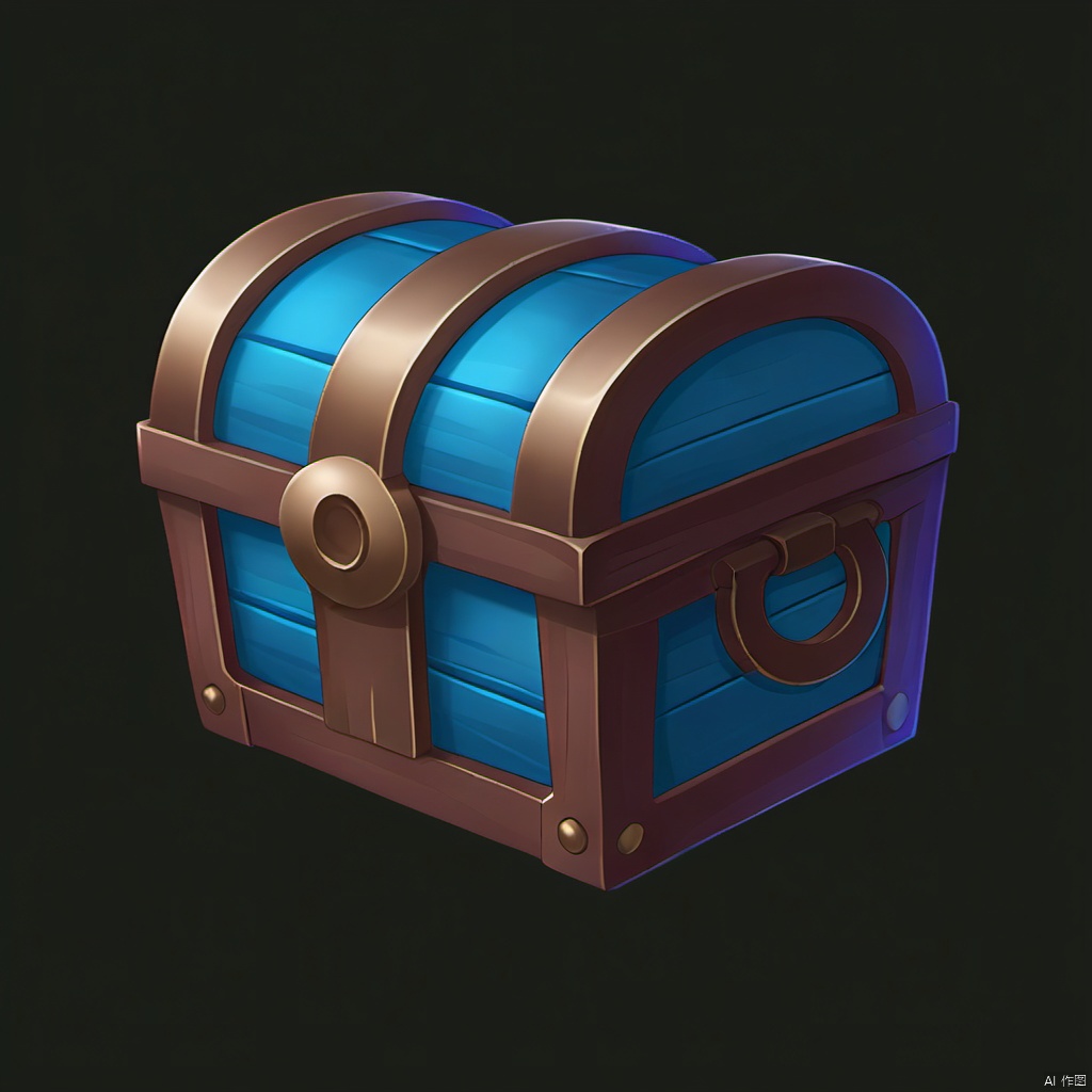 Game props. A fine blue and purple treasure chest.