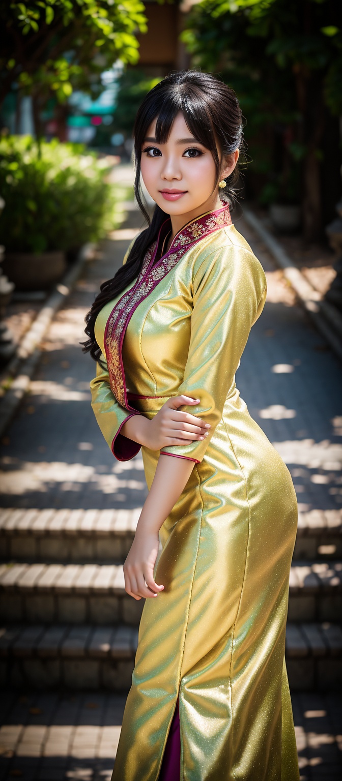 1girl solo kebaya ,  realistic,  background blurry bokeh on Tensor.Art