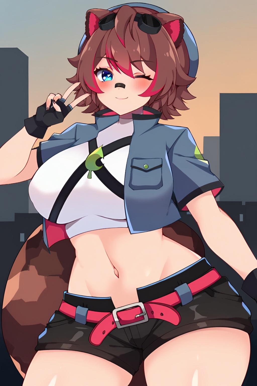 RakkunVT,  1girl,  raccoon ears on Tensor.Art