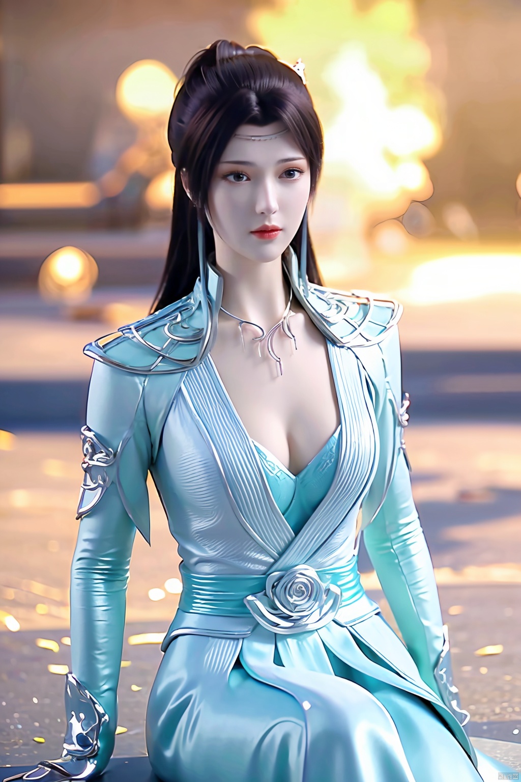 masterpiece,best quality,1girl,sitting, upper body,solo,Xyunyun,big breasts,yuzu,ziling_xianzi,Xtianxiwei