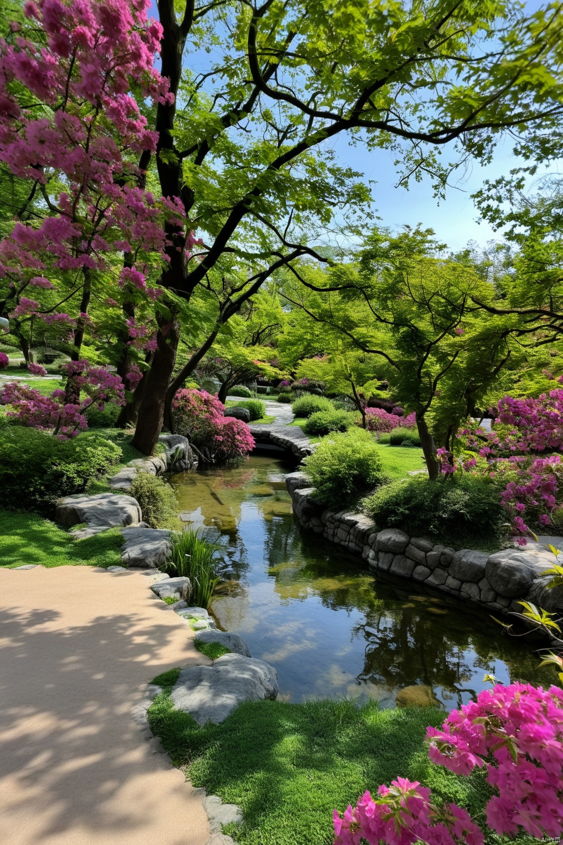 azalea,maple, beside the pool, (Natural landscape: 1.05)