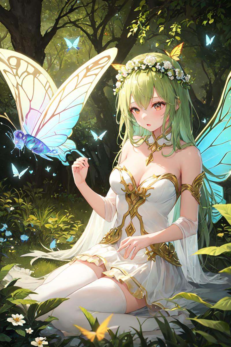 1girl,  fairy costume,  enchanted meadow on Tensor.Art