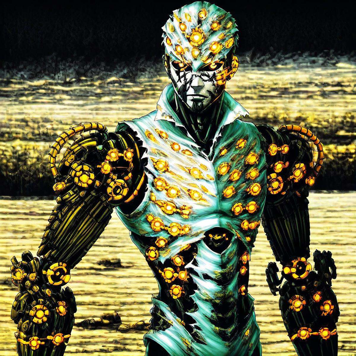 outdoors,  glowing,  mechanical arms on Tensor.Art