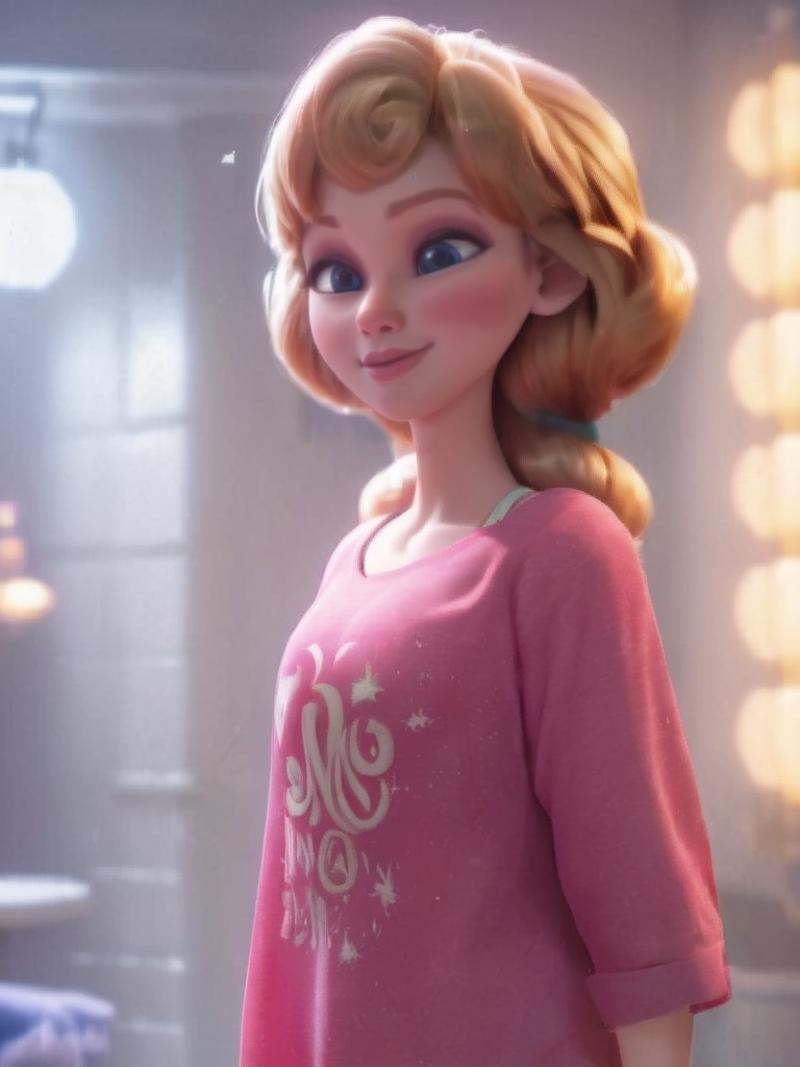 casual aurora in pink shirtscore_9,  score_8_up,  score_8 on Tensor.Art