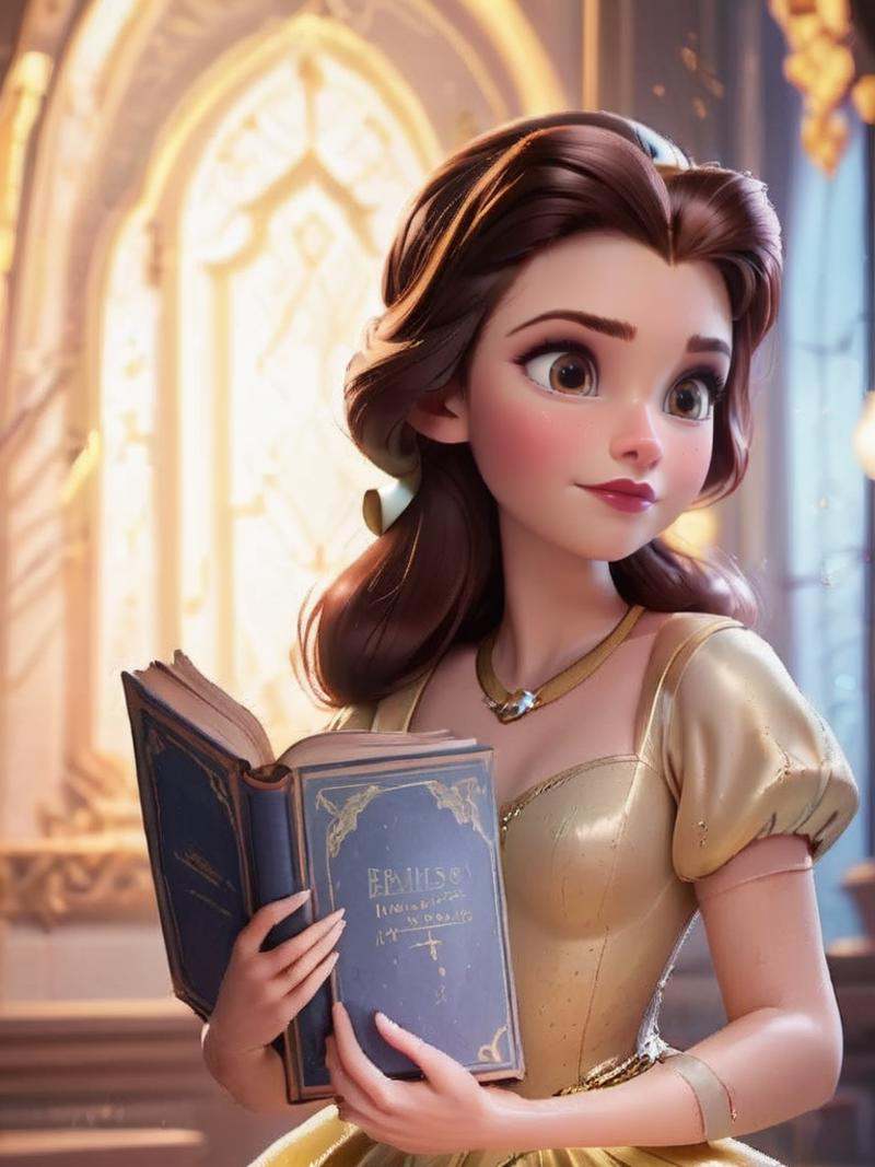 Princess Belle with bookscore_9,  score_8_up,  score_8 on Tensor.Art