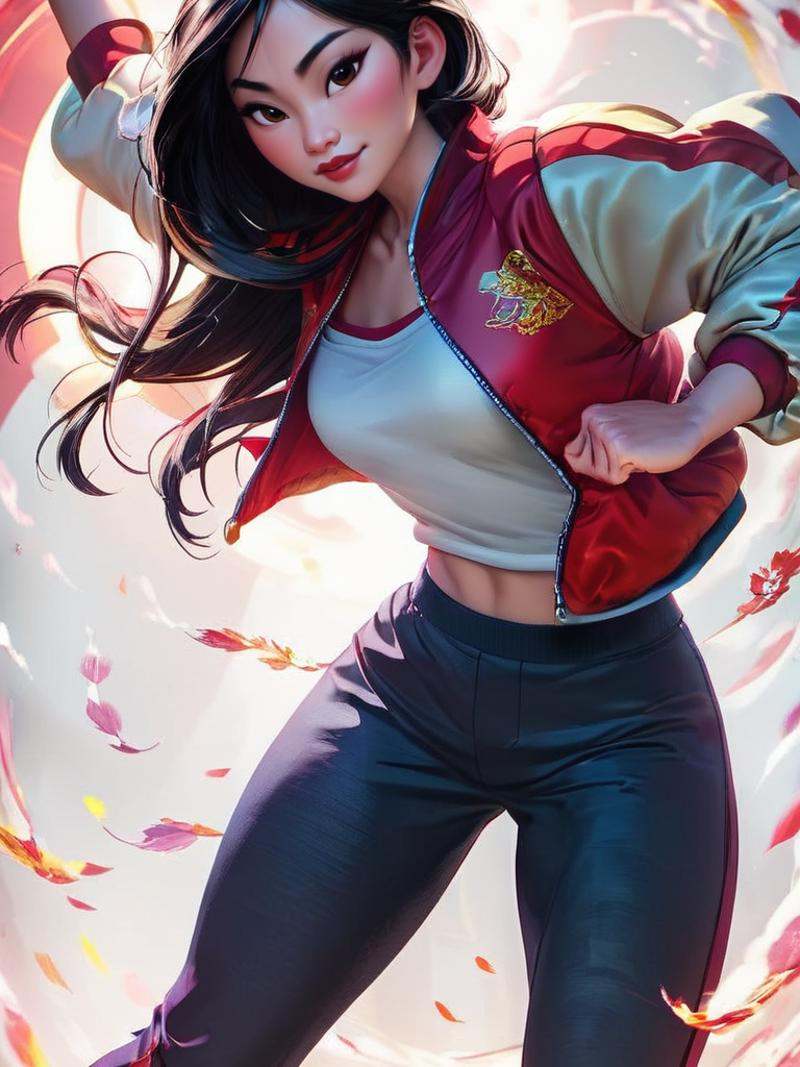 mulan in red jacket,  sexy posescore_9,  score_8_up on Tensor.Art