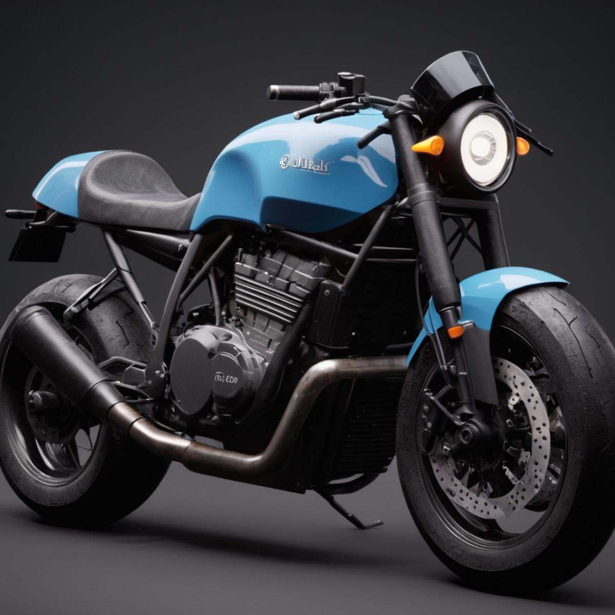 cinematic film still of An Unreal Engine image of a motorcycle is shown in a low - poly style,  simple background,  no hum...