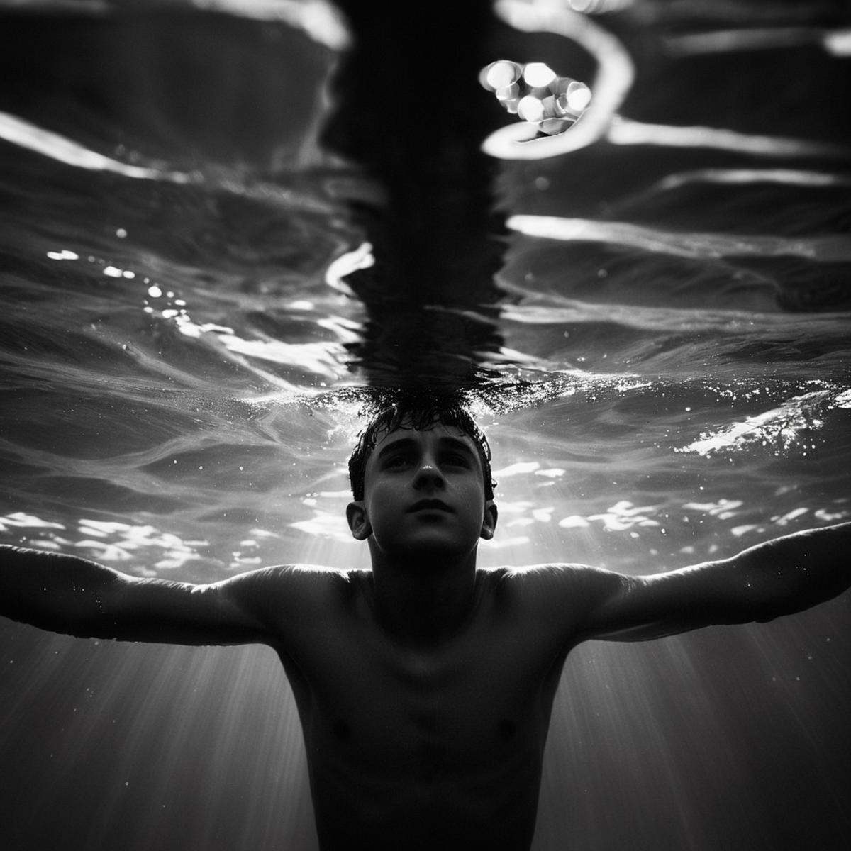 cinematic film still of from below,  looking to camera,  dramatic on Tensor.Art