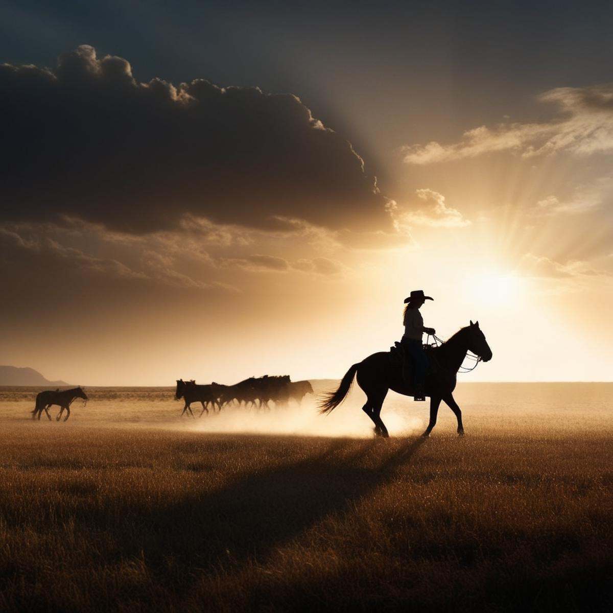 Dark Fantasy Art of (Sharp Detailed Image Grain)An Oscar winning western movie for Best Cinematography a silhouette woman...