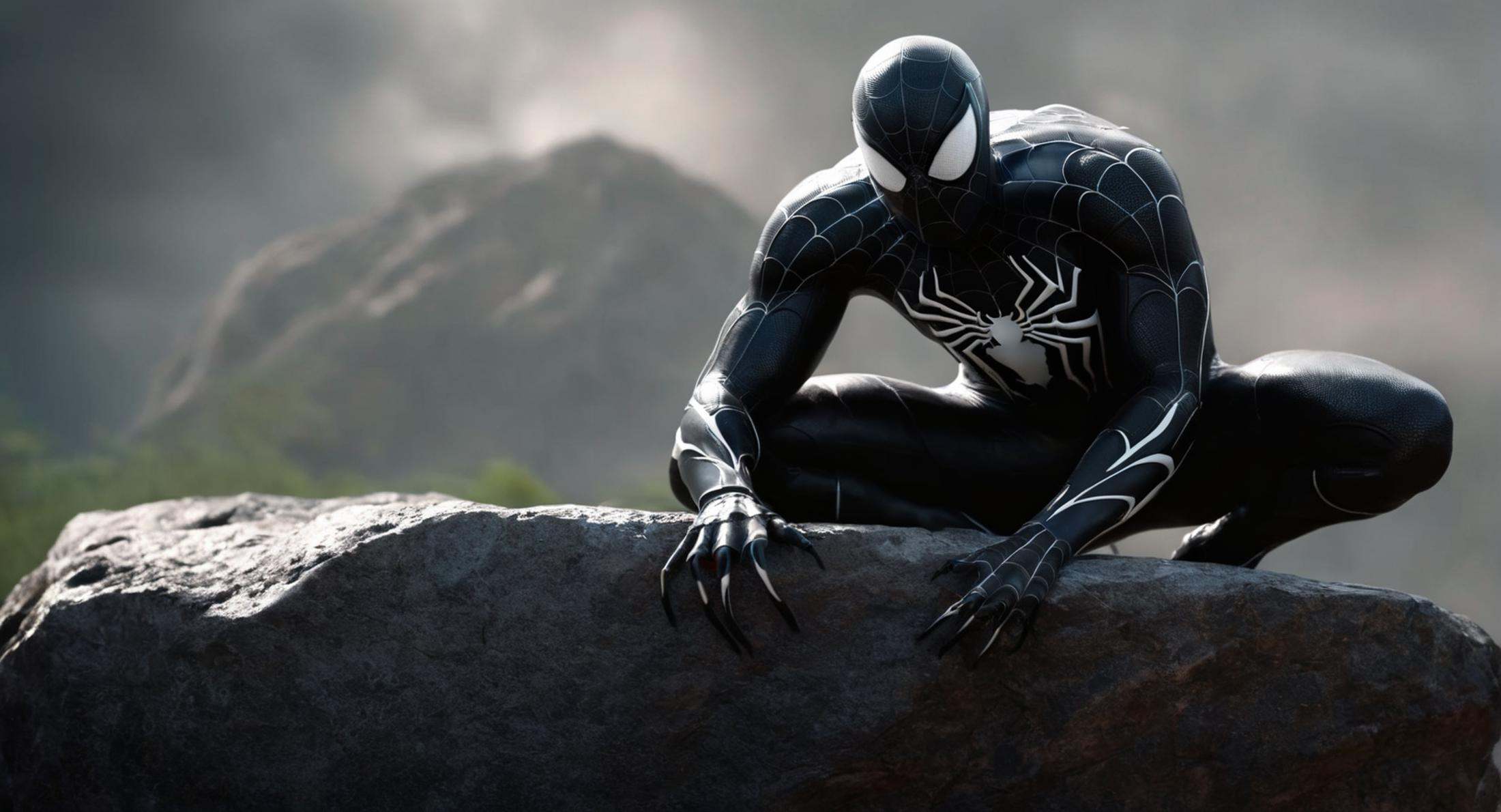 Dark Fantasy Art of (Cinematic Film stock footage style) in (arri alexa style) (Kodak film print style),  a spider - man v...