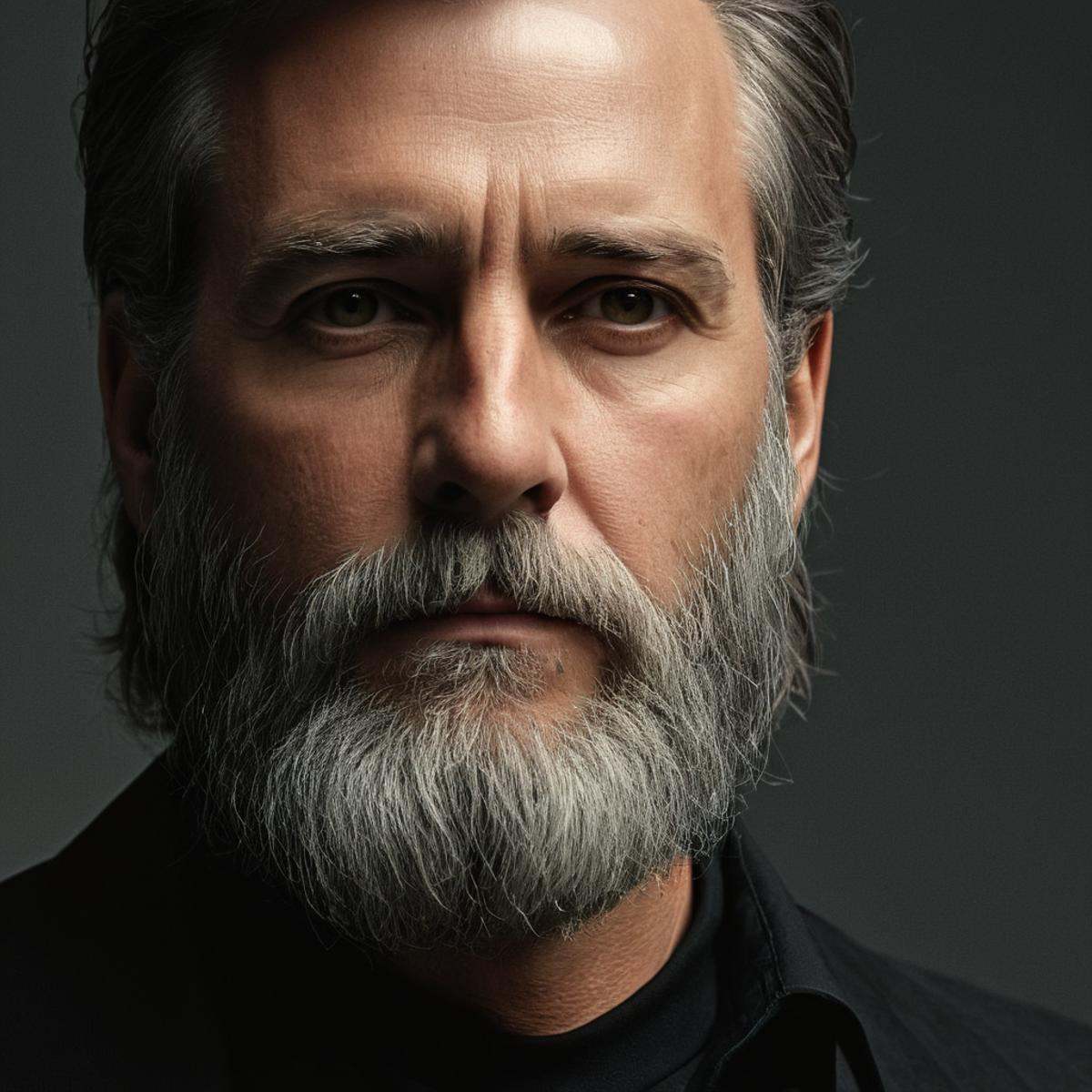 cinematic film still of sharp detailed,  a man with a long beard and a black shirt,  solo on Tensor.Art
