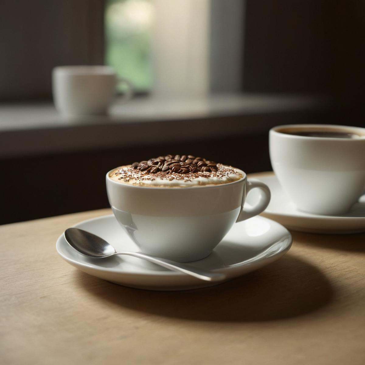 cinematic film still of sharp detailed,  a piece of cake and a cup of coffee,  food on Tensor.Art