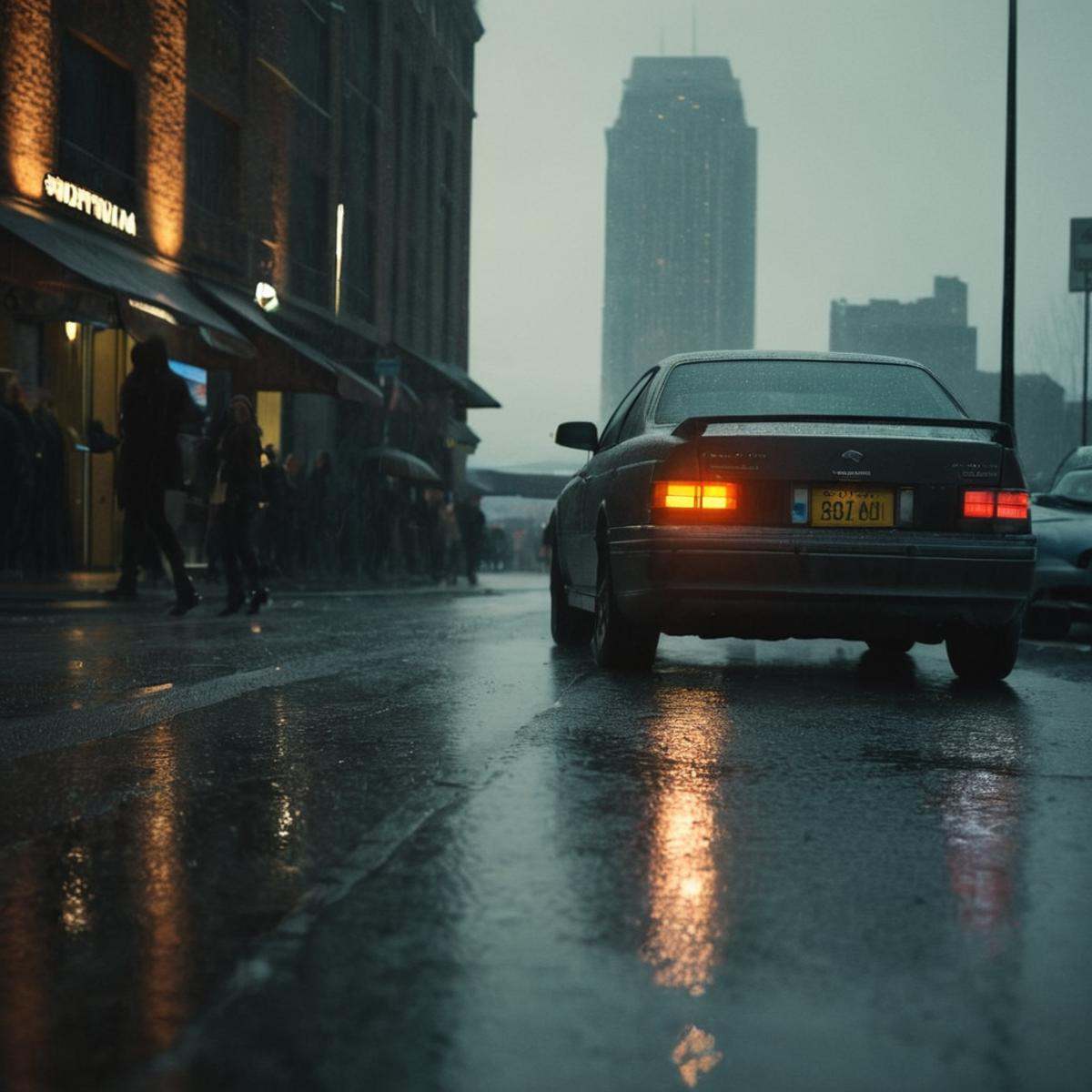 cinematic film still of sharp detailed,  a city street with cars and people walking on it,  outdoors on Tensor.Art