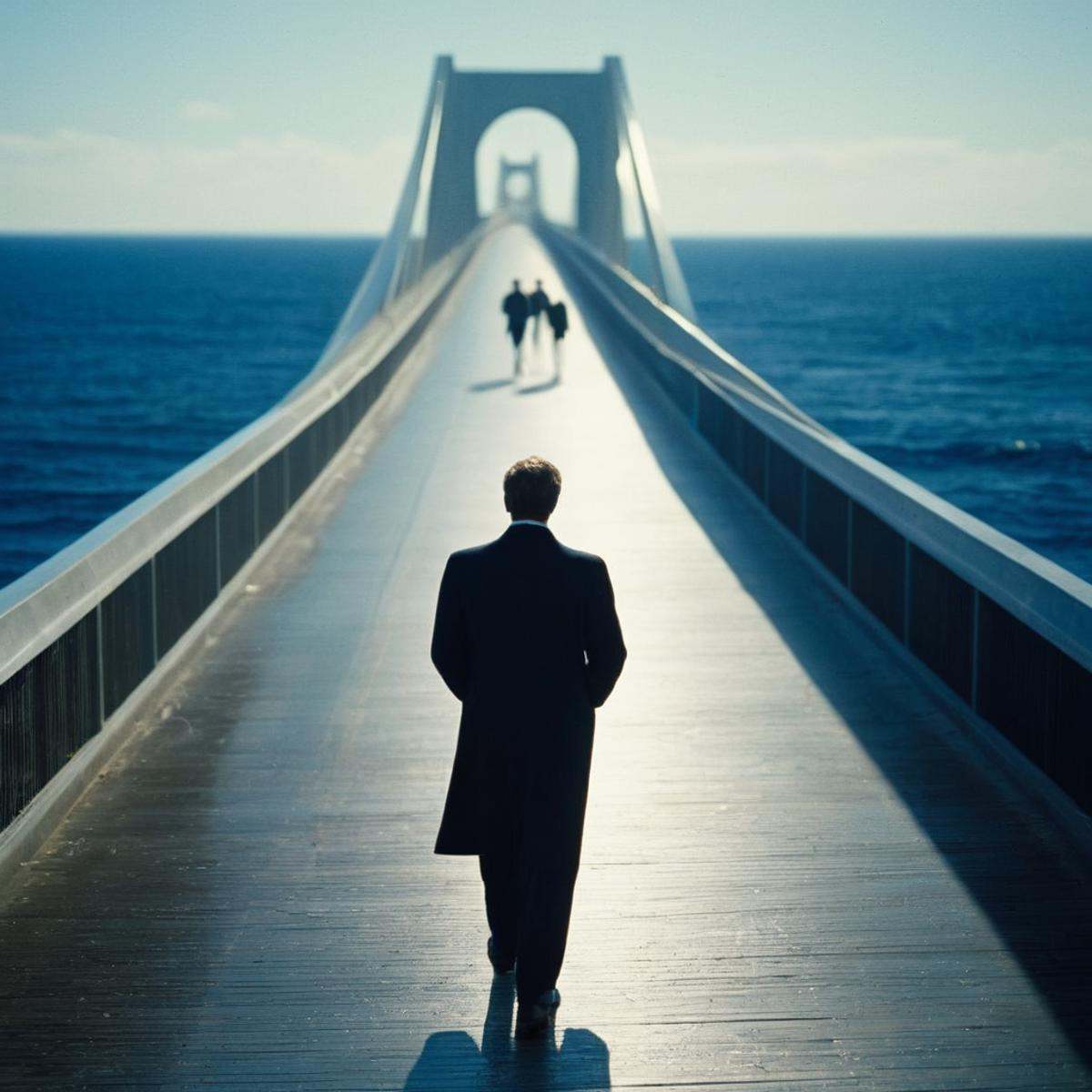 cinematic film still of "Detailed" "Sharp" "Vision 500T"An Oscar winning surrealism movie for Best Cinematography a man wa...