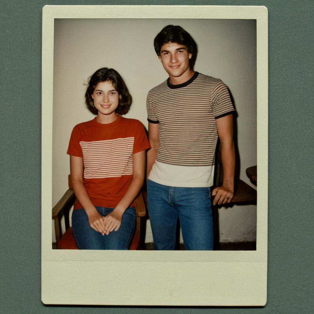 analog film photo of perfect hand perfection style detailed Polaroid instant film photography of a man and woman posing fo...