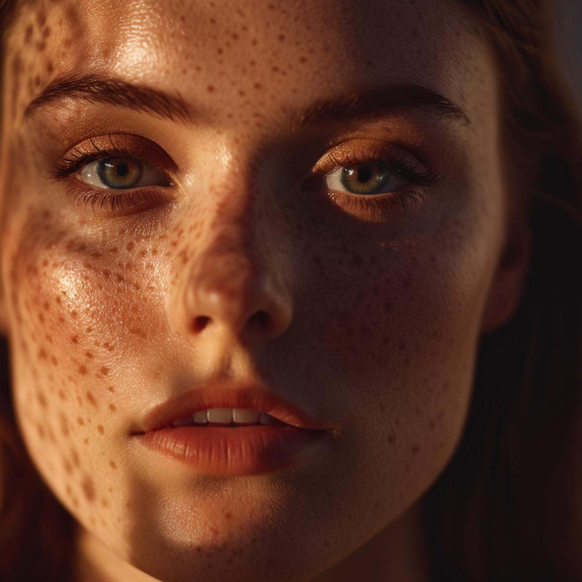 cinematic film still of A cucoloris patterned illumination casting a diagonal thick bar shadow on a modeling woman with fr...
