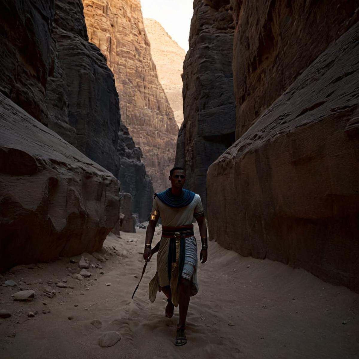 cinematic film still of 0 realism perfect Unreal Engine style Chiaroscuro Lighting Style Long time ago In ancient Egypt,...