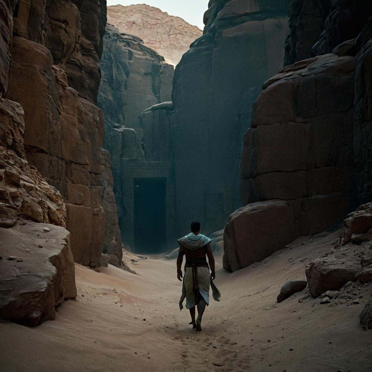 cinematic film still of 0 realism perfect Unreal Engine style Chiaroscuro Lighting Style ancient egyptian styleLong time a...
