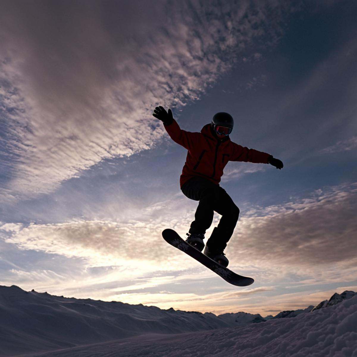 cinematic film still of 1 realism perfect Chiaroscuro Lighting Style Low Angle From Below a man flying through the air whi...