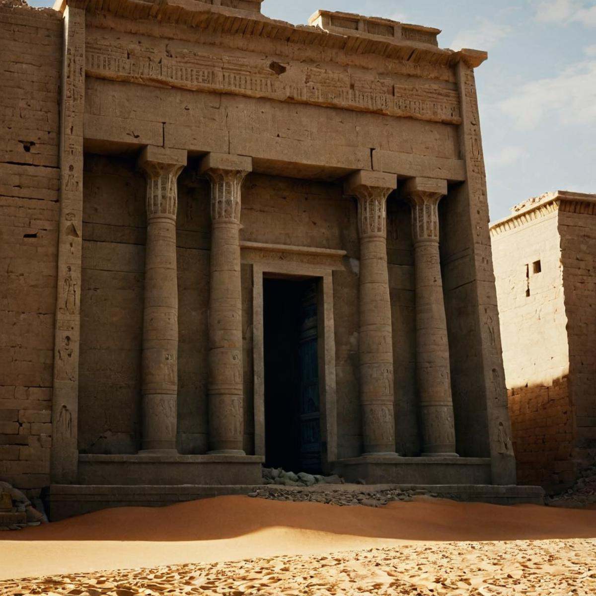 cinematic film still of 0 realism perfect Unreal Engine style Chiaroscuro Lighting Style Long time ago In ancient Egypt,...