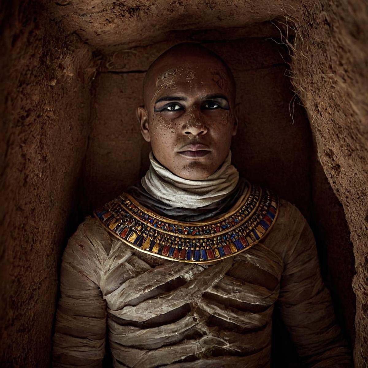 cinematic film still of 0 realism perfect Unreal Engine style Chiaroscuro Lighting Style Long time ago In ancient Egypt,...
