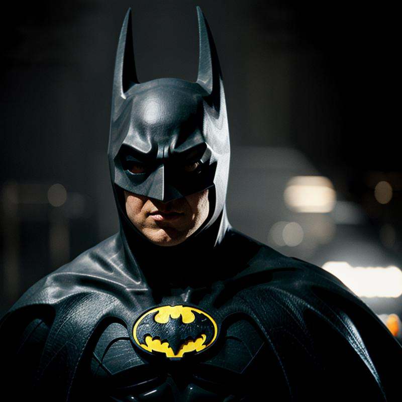 batman 1989 a close up of a batman with a dark background on Tensor.Art