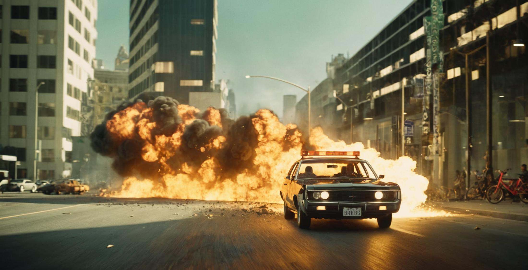 cinematic film still of explosion,  fire,  outdoors on Tensor.Art
