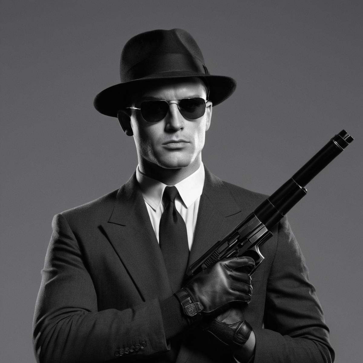 Spy agent,  secret agent,  black on Tensor.Art