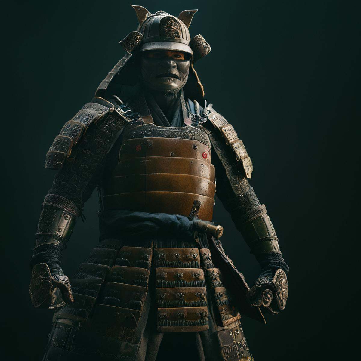 cinematic film still of Shogun a Ninja turtle dressed in a samurai star wars outfit,  solo,  looking at viewer on Tensor.Art