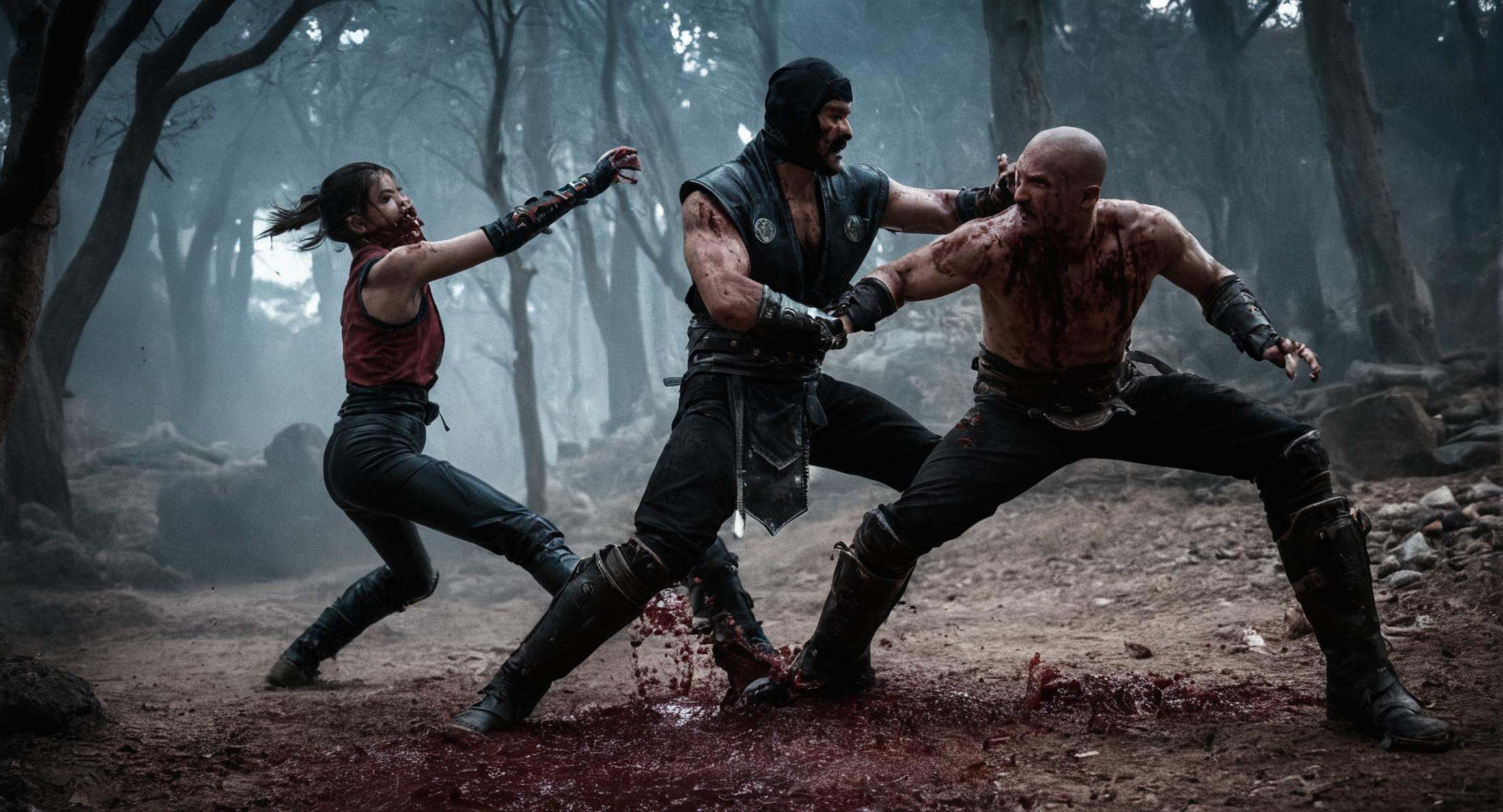 cinematic film still of from below,  Mortal Kombat style,  fictional universe consisting of numerous realms on Tensor.Art