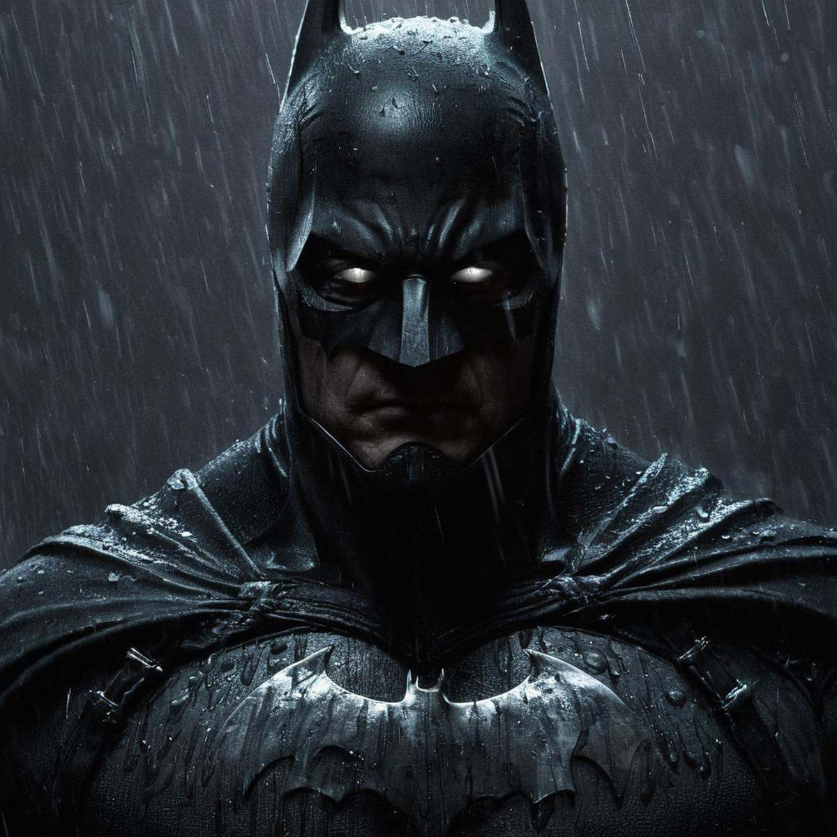 Horror-themed,  a batman is in the rain Mortal Kombat Style,  Eerie on Tensor.Art